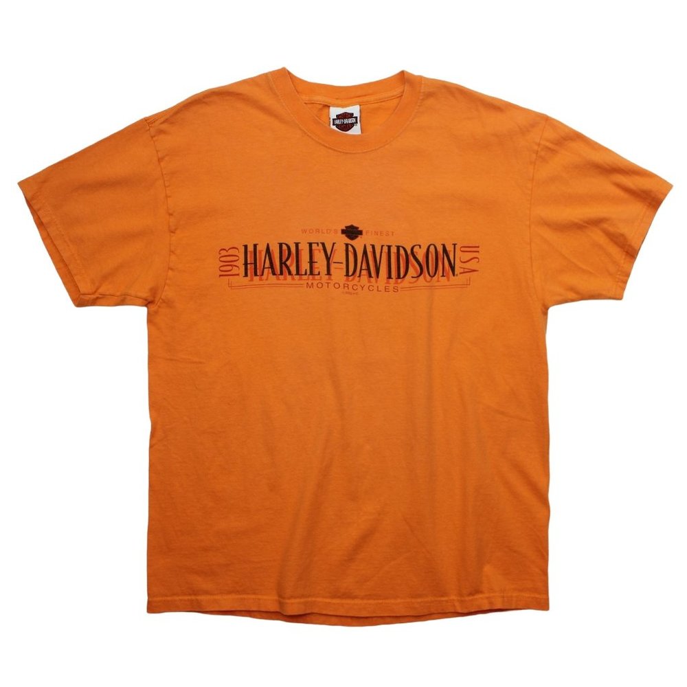 Harley Davidson Vintage Orange Columbus Ohio 2002 Short Sleeve T Shirt Top sz L